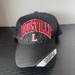 Louisville Kentucky Hat Cap Black Strap Back Mesh